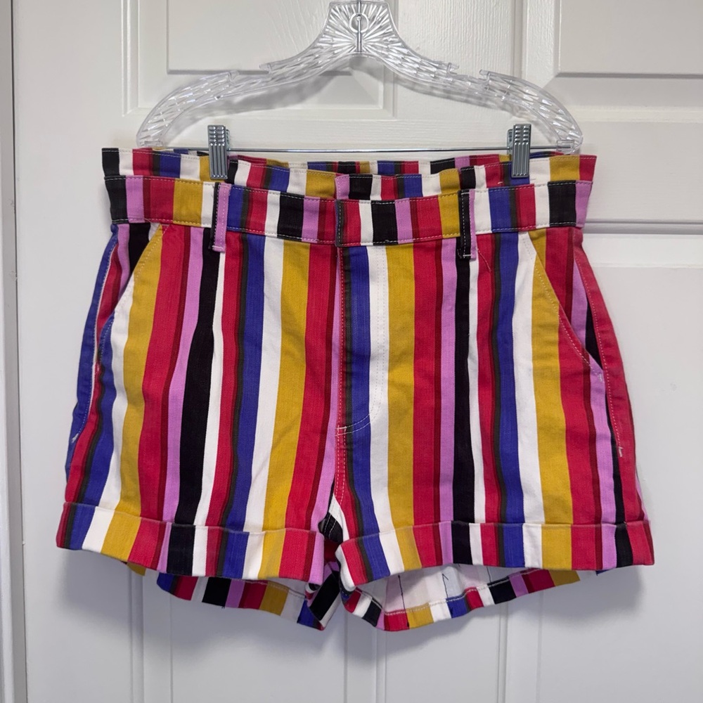 Express Multicolor Striped High Waist Women's Shorts